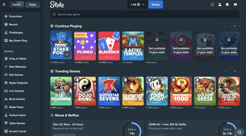 Stake.us Online Poker